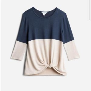 Samantha Front Twist Brushed Knot Top by Stitch Fix